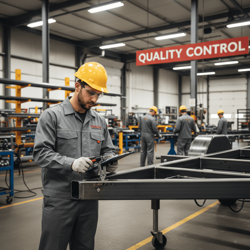 Quality inspection of custom trailer during manufacturing process