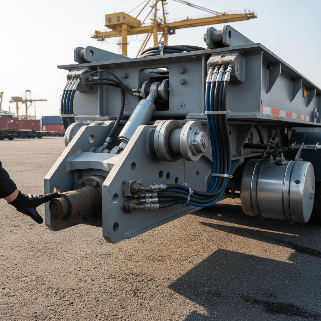 Specialized equipment trailer with custom safety features